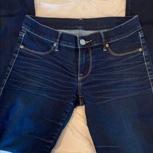 Express dark wash jeans. Skyscraper jeans.